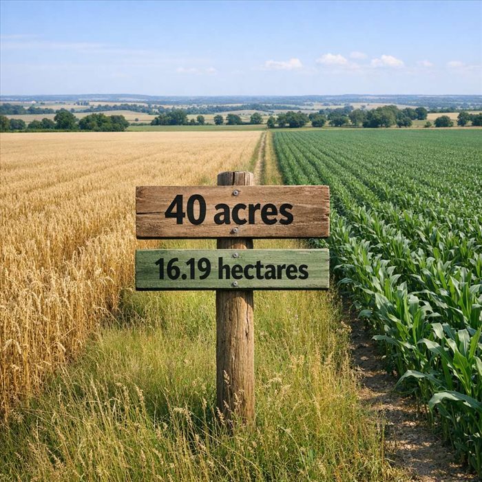 40 acres en hectares : conversion exacte et explications
