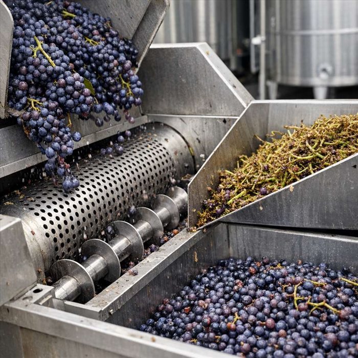 Éraflage : définition, rôle et fonctionnement en vinification | Guide complet